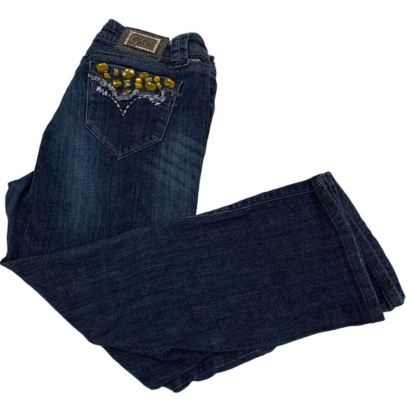 Women Grace in LA Embellished Capri‎ Jeans Size 11 M35 - Picture 1 of 8